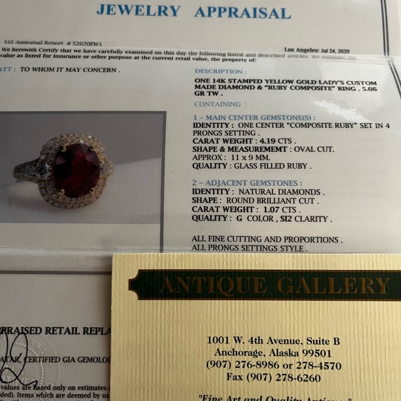 Custom diamond & ruby ring - Picture 4 of 7